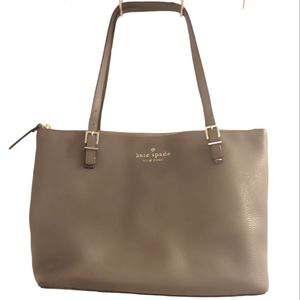 Kate spade Gray pebbled leather weather tote bag